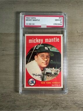 Mickey Mantle 1959 Topps #10 Gem Mint 10 Novelty Baseball Card. Yankees.